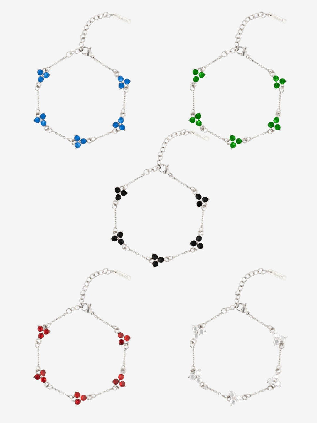 CONJUNTO DE PULSEIRAS CLOVER | Prata