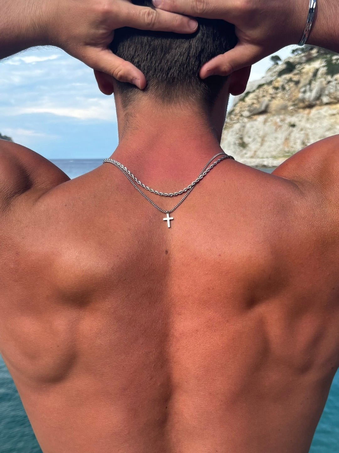 CONJUNTO CROSS X ROPE 3MM | Prata