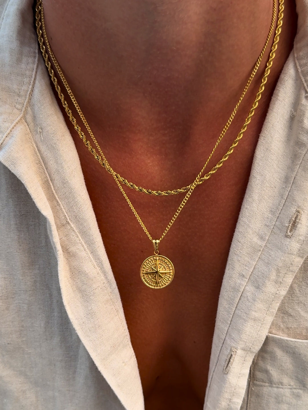 CORRENTE COMPASS | Ouro 18K