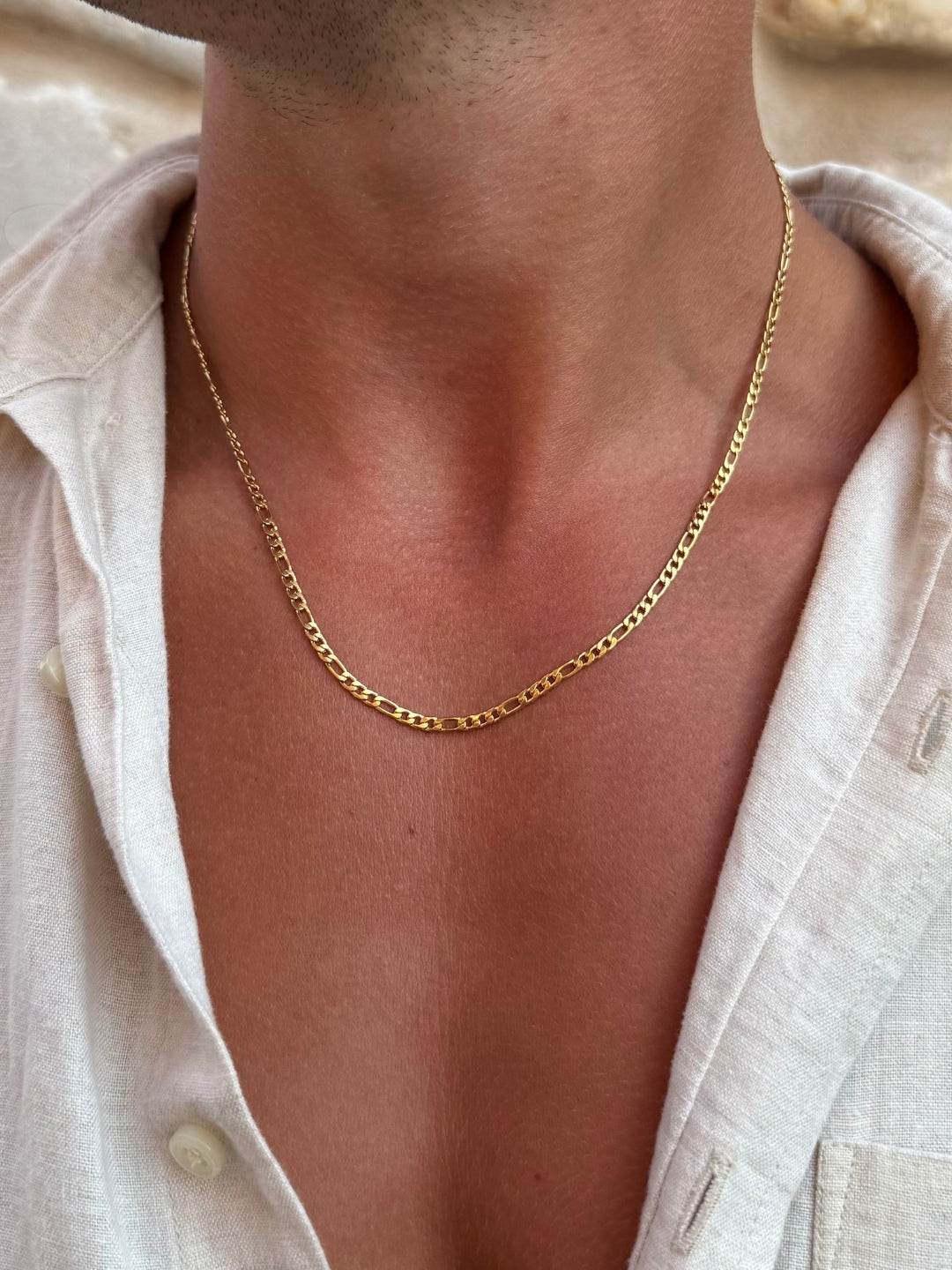 CORRENTE FIGARO 3MM | Ouro 18K