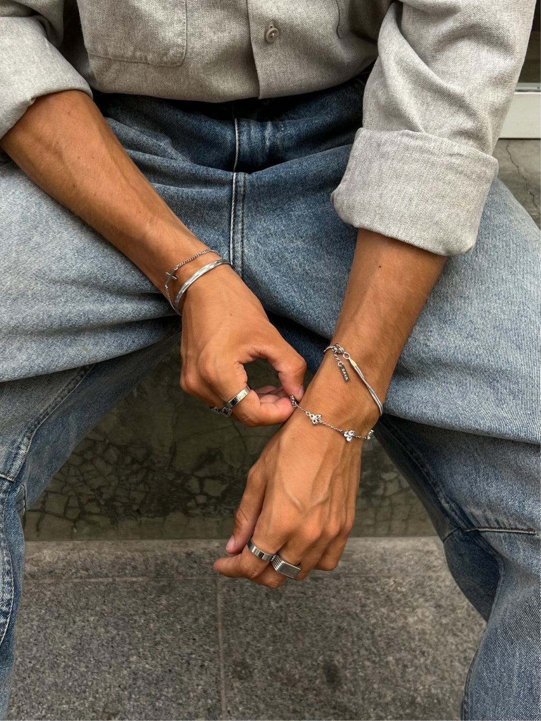 CONJUNTO DE PULSEIRAS CLOVER | Prata