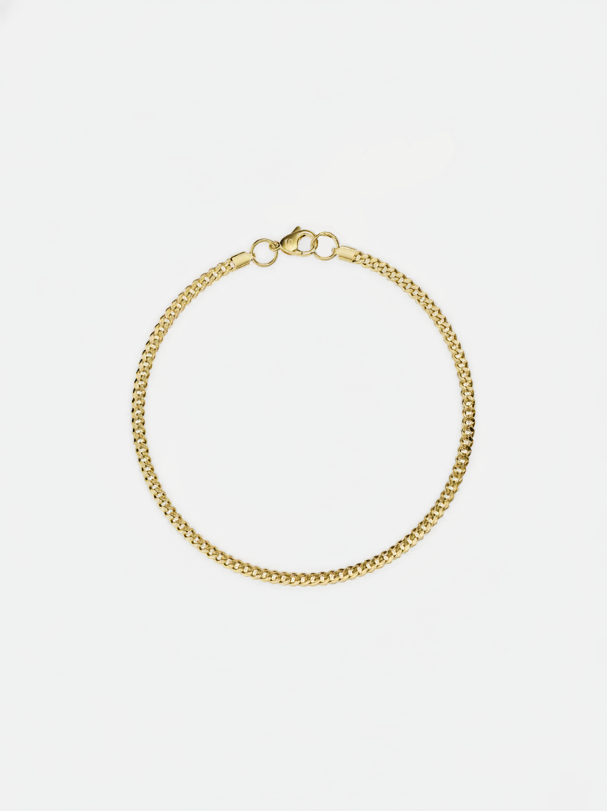 PULSEIRA CUBANA 3MM | Ouro 18K