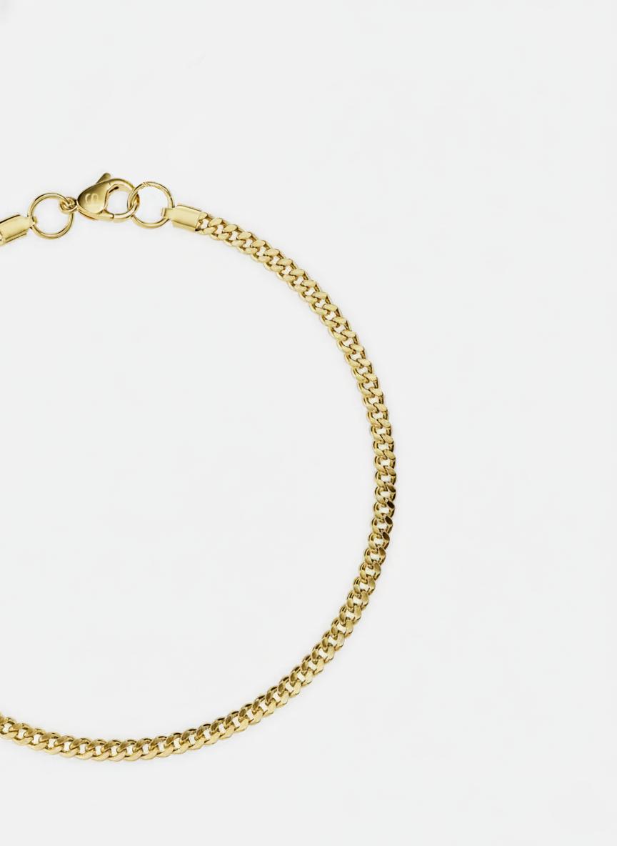 PULSEIRA CUBANA 3MM | Ouro 18K